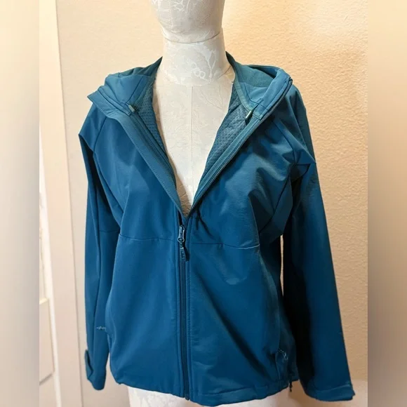 Kirkland Signature Women's Water Repellant Rain Jacket (Teal) - Picture 3 of 4